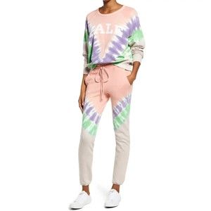 NWT Daydreamer Tie Dye Jogger Pants in Peach Combo Size X-Large Cotton Drawstrin